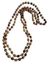 Load image into Gallery viewer, 1930s Beige, Red and Blue Square Glass Knotted Necklace
