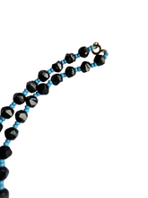 Load image into Gallery viewer, 1930s Blue and Black Cloudy Glass Necklace
