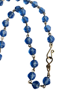 Load image into Gallery viewer, 1930s Blue Glass and Rolled Wire Drop Necklace
