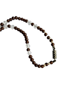Load image into Gallery viewer, 1930s Deco Brown Satin and Clear Glass Necklace
