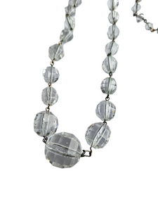 1930s Art Deco Clear Glass Necklace