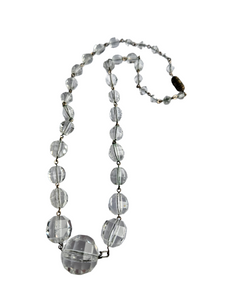 1930s Art Deco Clear Glass Necklace