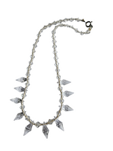 Load image into Gallery viewer, 1930s Art Deco Delicate Clear Glass Droplet Necklace

