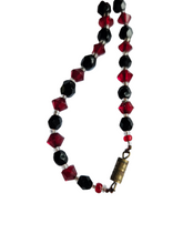 Load image into Gallery viewer, 1930s Deco Red and Black Glass Necklace
