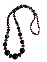 Load image into Gallery viewer, 1930s Deco Red and Black Glass Necklace
