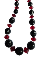 Load image into Gallery viewer, 1930s Deco Red and Black Glass Necklace
