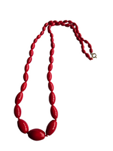 Load image into Gallery viewer, 1930s Long Red Glass Necklace
