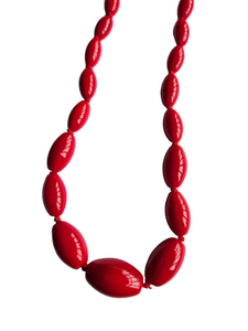 1930s Long Red Glass Necklace