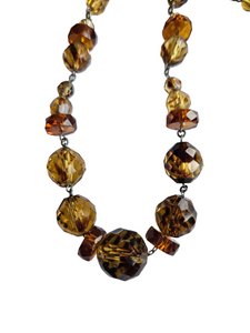 1930s Tiger Effect Glass Necklace