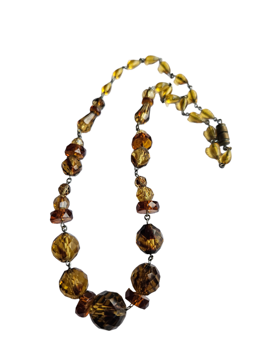 1930s Tiger Effect Glass Necklace