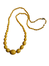 Load image into Gallery viewer, 1930s Mustard Long Galalith Necklace
