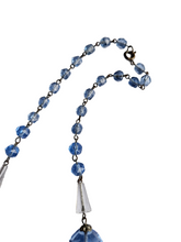 Load image into Gallery viewer, 1930s Deco Chunky Blue and Clear Glass Necklace
