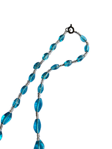 1930s Ocean Blue Glass Necklace