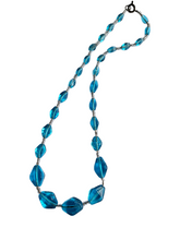 Load image into Gallery viewer, 1930s Ocean Blue Glass Necklace
