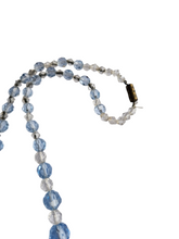 Load image into Gallery viewer, 1930s Blue and Clear Faceted Glass Necklace
