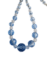 Load image into Gallery viewer, 1930s Blue and Clear Faceted Glass Necklace
