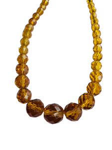 1930s Art Deco Marmalade Orange Glass Necklace