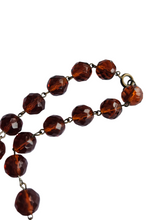 Load image into Gallery viewer, 1930s Deco Brown Faceted Glass Necklace
