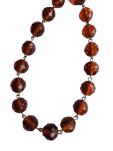Load image into Gallery viewer, 1930s Deco Brown Faceted Glass Necklace
