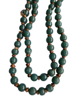 Load image into Gallery viewer, 1930s Deco Teal Blue Glass Knotted Long Necklace
