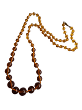 Load image into Gallery viewer, 1930s Orange Knotted Long Glass Necklace
