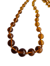 Load image into Gallery viewer, 1930s Orange Knotted Long Glass Necklace
