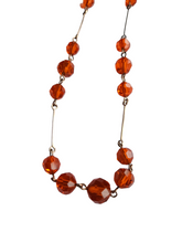 Load image into Gallery viewer, 1920s/1930s Bright Orange Glass and Rolled Wire Necklace
