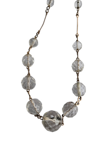 1920s Clear Glass Rolled Wire Necklace