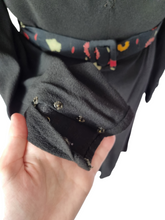 Load image into Gallery viewer, 1940s Black Crepe Dress With Patterned Dress
