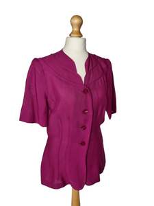 1940s Deadstock Magenta Pink Moygashel Jacket