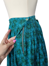 Load image into Gallery viewer, 1950s Teal Abstract Print Full Circle Skirt
