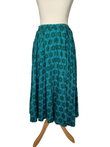 1950s Teal Abstract Print Full Circle Skirt