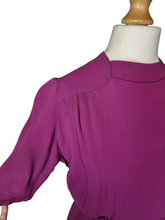 Load image into Gallery viewer, 1940s Magenta Pink Crepe Dress
