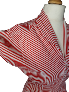 1940s Red and White Stripe Dress