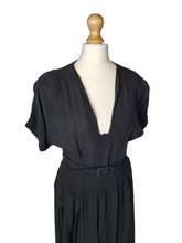 Load image into Gallery viewer, 1940s Black Low Cut Evening Dress
