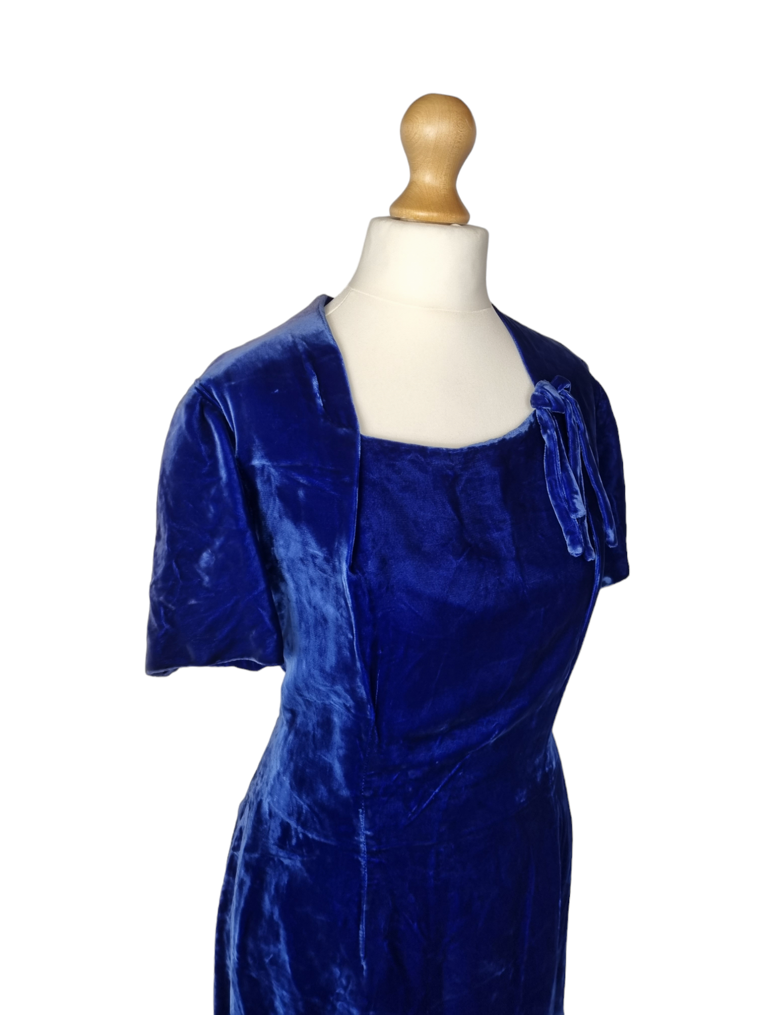 Vintage blue 2025 velvet dress
