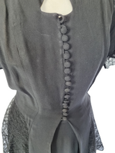 Load image into Gallery viewer, 1940s Black Lace Peplum Suit
