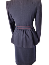 Load image into Gallery viewer, 1940s Navy Blue and Red Belted Back Suit
