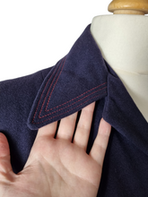 Load image into Gallery viewer, 1940s Navy Blue and Red Belted Back Suit
