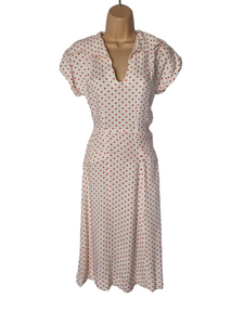 1940s Red and White Polka Dot Dress