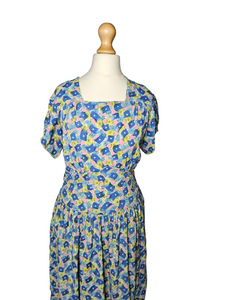 1940s Bright Colourful Spot Abstract Dress