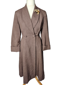 1940s/1950s Brown Taupe Princess Coat