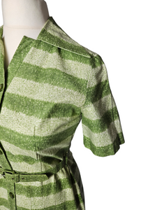 1940s/1950s Green Stripe Dress