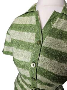 1940s/1950s Green Stripe Dress