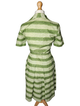 Load image into Gallery viewer, 1940s/1950s Green Stripe Dress
