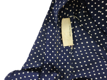 Load image into Gallery viewer, 1940s Navy Blue and White Polka Dot Dress
