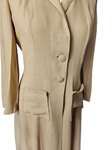 1930s Cream/Beige Linen Summer Coat