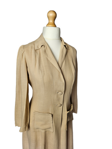 1930s Cream/Beige Linen Summer Coat