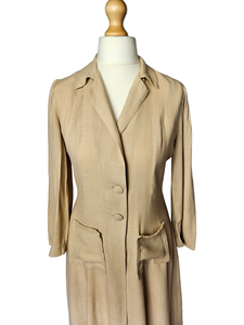 1930s Cream/Beige Linen Summer Coat