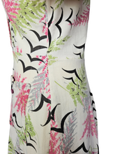 Load image into Gallery viewer, 1940s Pink, Green, Black Waffle Cotton Bird and Leaf Print Dress
